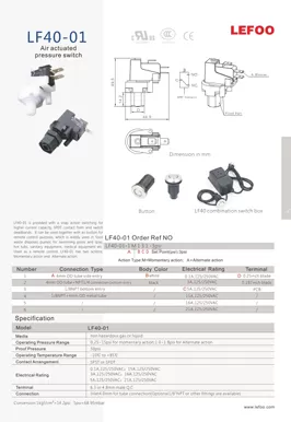 Air Actuated Pressure Switch LF40-01