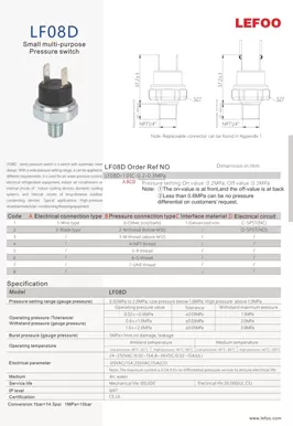 Air Compressor Pressure Switch LF08D