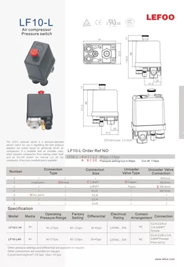 Air Compressor Pressure Switch LF10-L