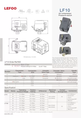 Air Compressor Pressure Switch LF10