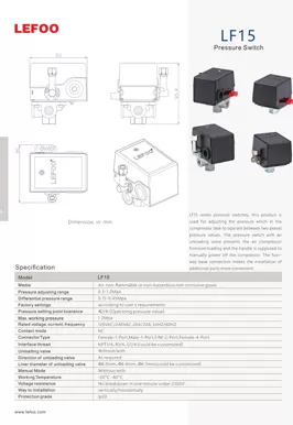 Air Compressor Pressure Switch LF15