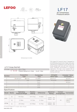 Air Compressor Pressure Switch LF17