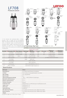 Diaphragm Pressure Switch LF708
