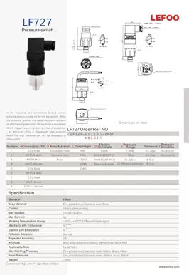Diaphragm Pressure Switch LF727