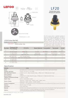 Differential-free Multi-purpose Pressure Switch LF20