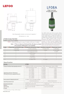 High Current Pressure Switch LF08A