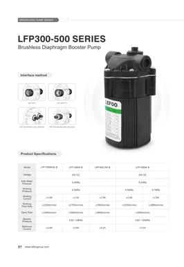 LEFOO 24V 300-500GPD Series Brushless