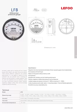 LEFOO LFB Differential Pressure Gauge