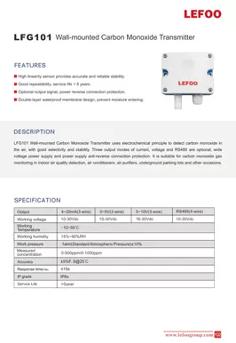LEFOO LFG101 Wall-mounted Carbon Monoxide Transmitter