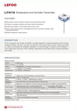 LEFOO LFH10 Temperature and Humidity Transmitter