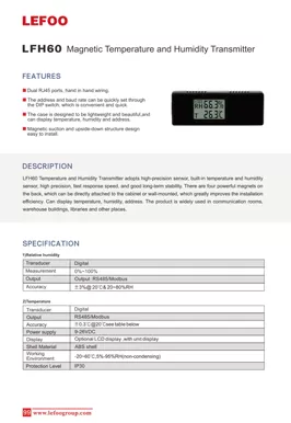 LEFOO LFH60 Magnetic Temperature and Humidity Transmitter