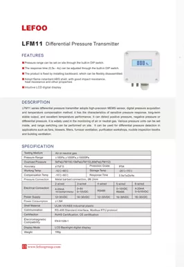 LEFOO LFM11 Differential Pressure Transmitter