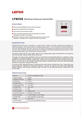 LEFOO LFM208 Residual Pressure Transducer