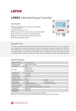 LEFOO LFM53 High Accuracy Differential PressureTransmitter