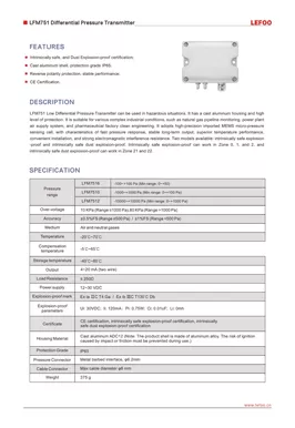 LEFOO LFM751 Industrial Differential Pressure Transmitter