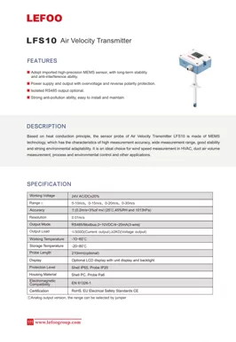 LEFOO LFS10 Air Velocity Transmitter