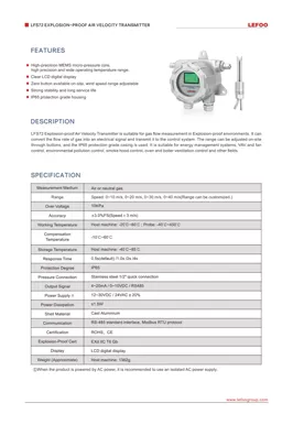LEFOO LFS72 Explosion-Proof Air Speed Transmitter