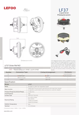 Liquid Level Pressure Switch LF37