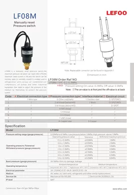 Manual Reset Pressure Switch LF08M