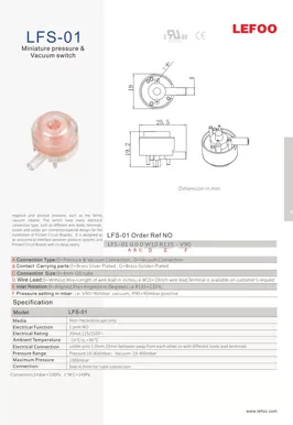 Miniature Pressure & Vacuum Switch LFS-01