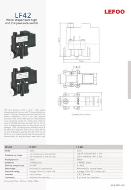 Water Dispensers Highand Low Pressure Switch LF42